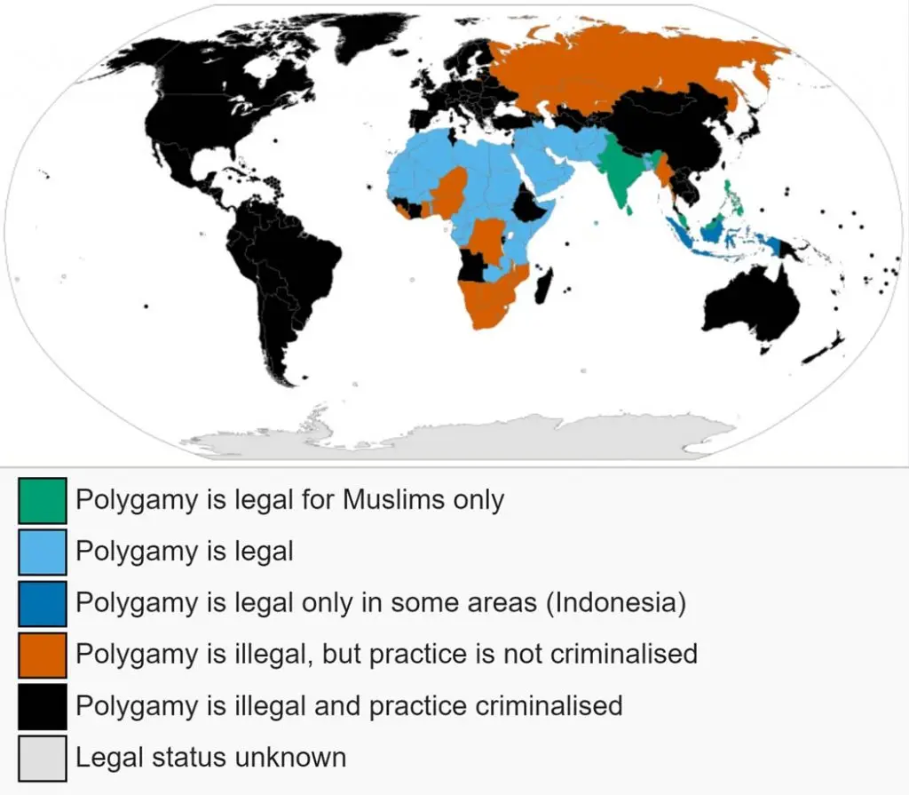 Where is polygamy legal around the world?